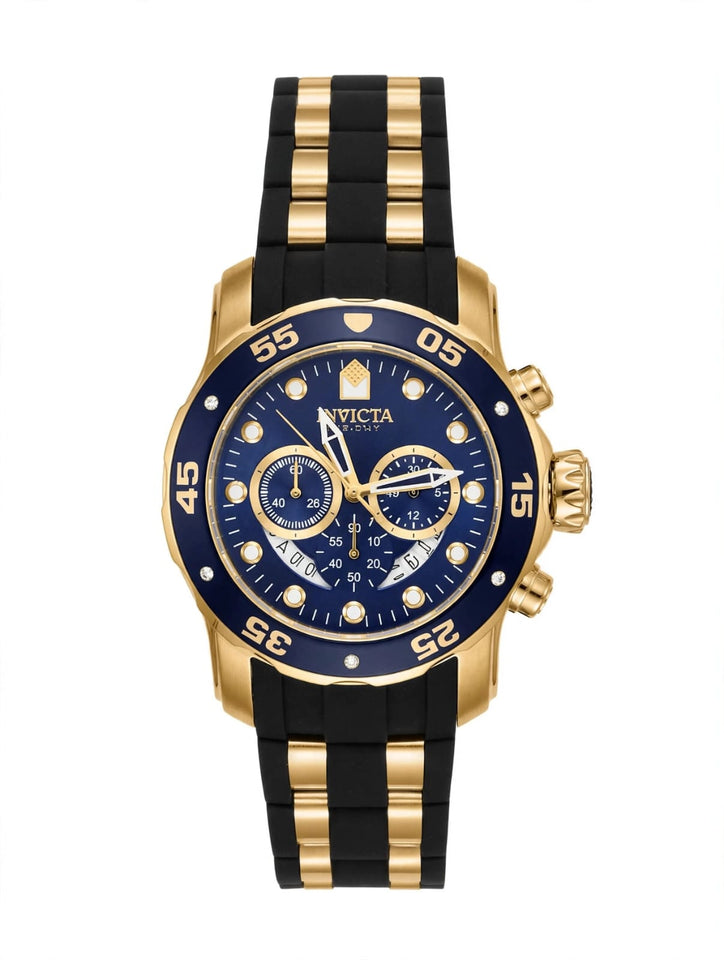 INVICTA Reloj Negro/Dorado/Azul (Hombre)
