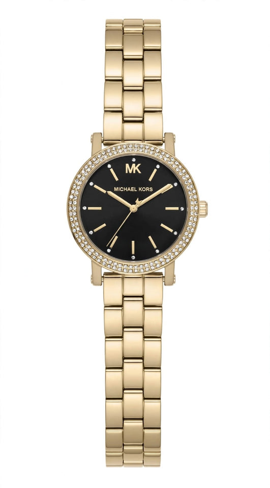 MICHAEL KORS Reloj Negro/Dorado con Brillos (Mujer)