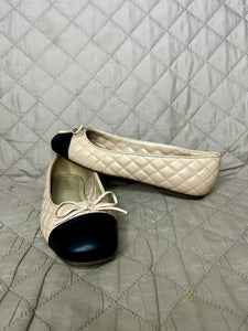 ALDO Ballerinas Crema/Negro (Talla 6.5 US)