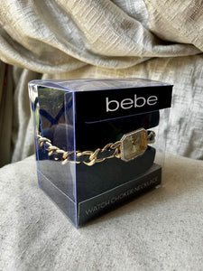 BEBE Reloj Collar Negro/Dorado (Mujer)