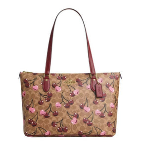 COACH Cartera Canvas Cherry Print