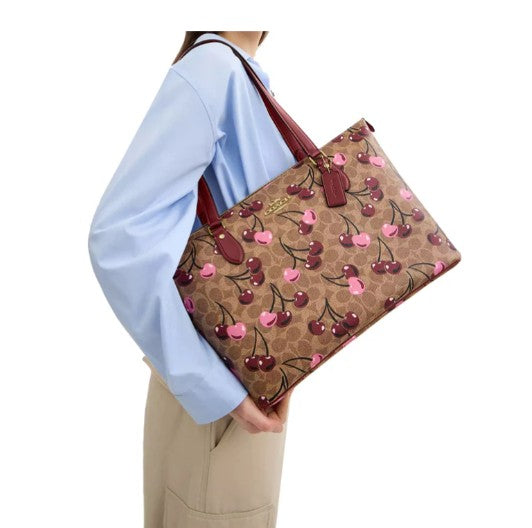 COACH Cartera Canvas Cherry Print