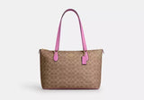 COACH Cartera Canvas Clásica con Correa Fucsia