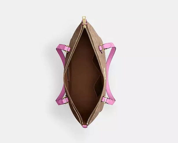 COACH Cartera Canvas Clásica con Correa Fucsia