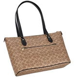 COACH Cartera Canvas Marrón con Correa Negra