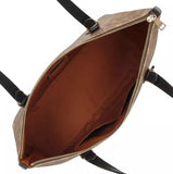 COACH Cartera Canvas Marrón con Correa Negra