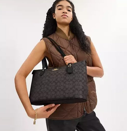 COACH Cartera Canvas Negro
