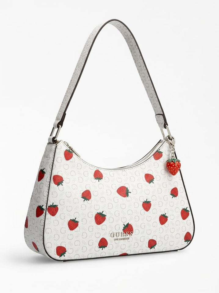 GUESS Cartera Monogram Blanca con Fresas