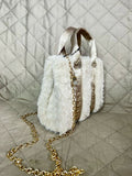 GUESS Cartera Logo Fur Mini Tote Crema