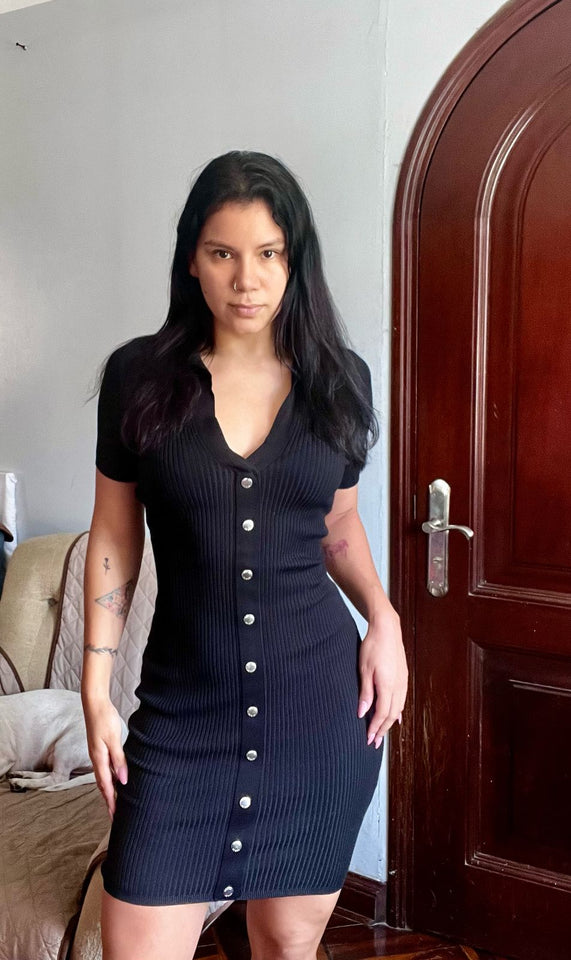 GUESS Vestido Corto Negro (Talla M)