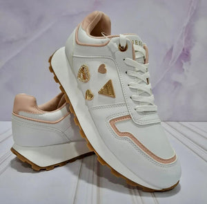 GUESS Zapatilla Wgladay-C Blanco/Rosa (Talla 8 US)