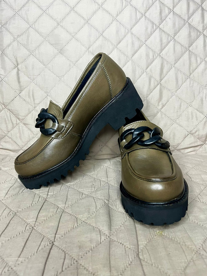 HUSH PUPPIES Mocasínes Verde Olivo (Talla 7 US)
