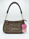 JUICY COUTURE Bolso de Hombro Monogram Marron con Charm Corazon