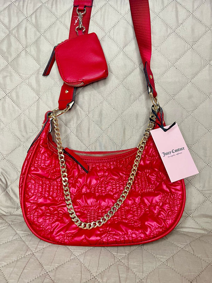 JUICY COUTURE Cartera Puff Halfmoon Rojo