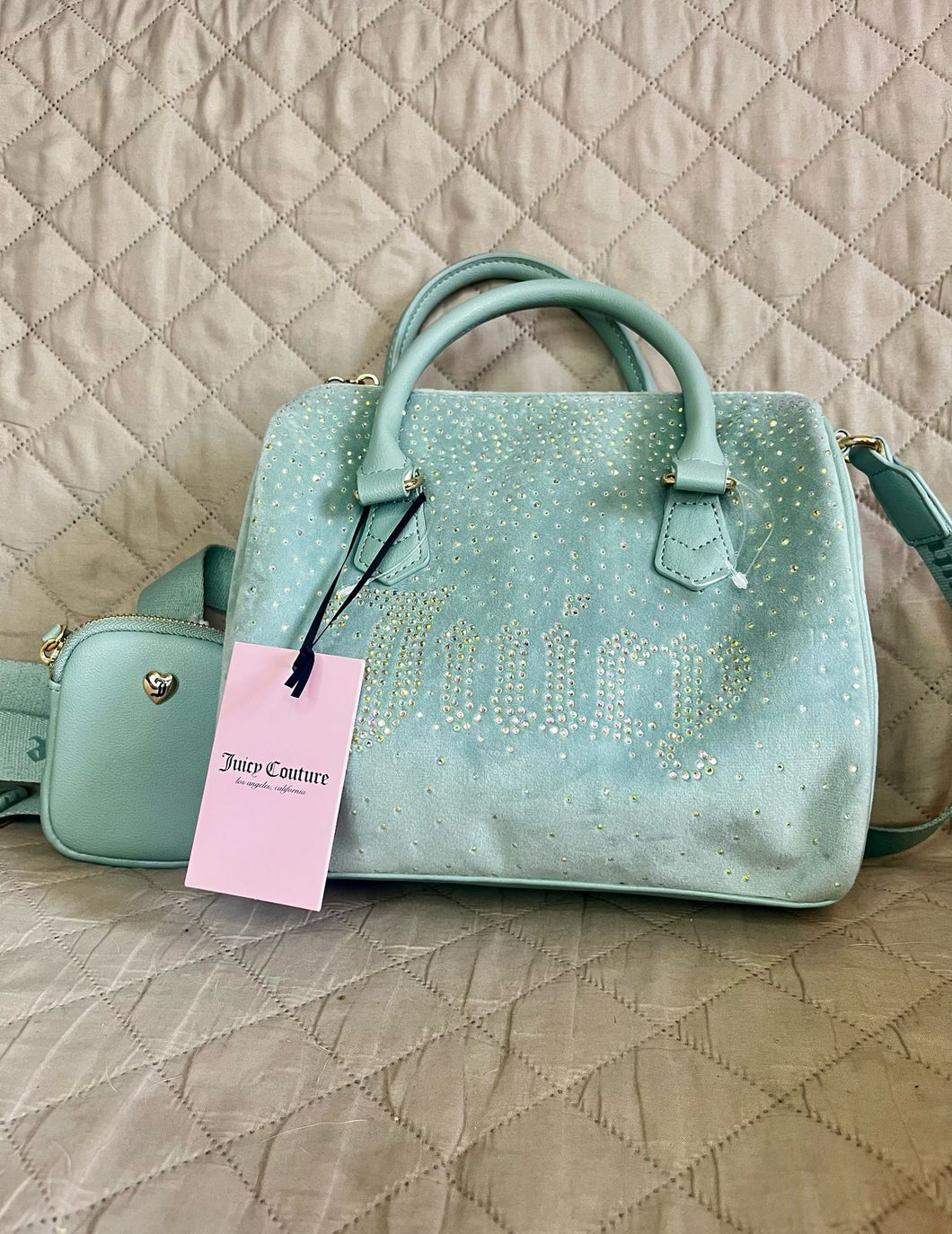 JUICY COUTURE Bolso Let It Shine Satchel Verde Agua