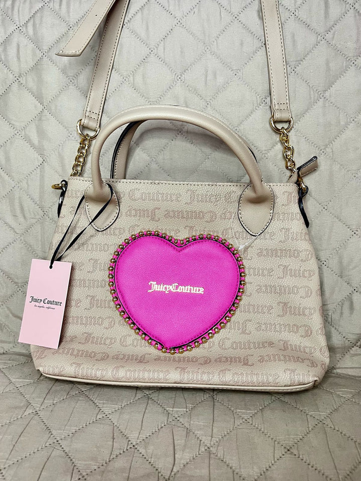 JUICY COUTURE Cartera Love Never Dies Crema con Rosa