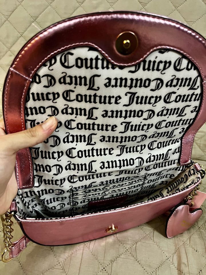 JUICY COUTURE Cartera Pretty Game Strong Crossbody Rosa Platinado