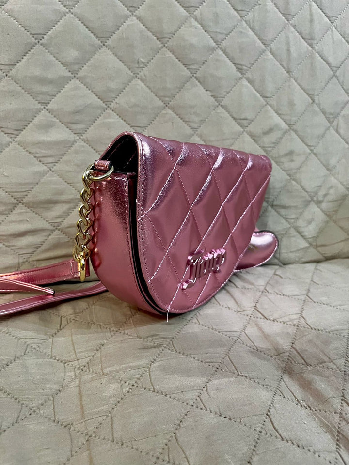 JUICY COUTURE Cartera Pretty Game Strong Crossbody Rosa Platinado