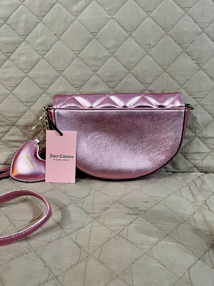 JUICY COUTURE Cartera Pretty Game Strong Crossbody Rosa Platinado