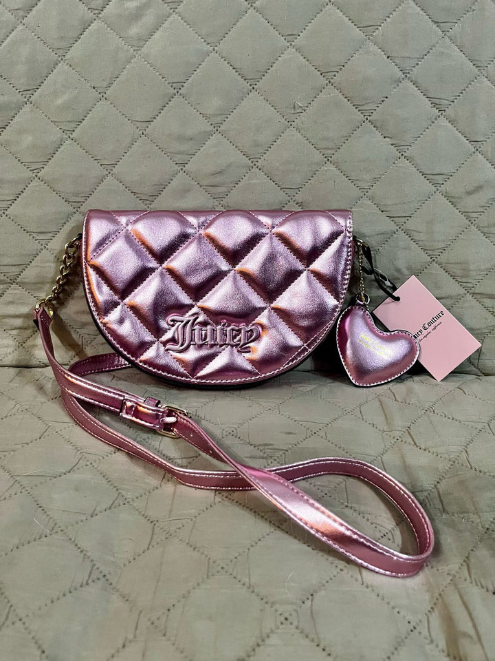 JUICY COUTURE Cartera Pretty Game Strong Crossbody Rosa Platinado