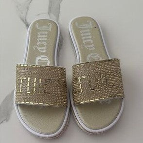 JUICY COUTURE Sandalias Dorado/Blanco (Talla 8 US)