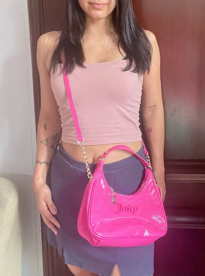 JUICY COUTURE Cartera Semi Charmed HOBO Rosa