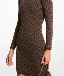 MICHAEL KORS Vestido Jacquard Marrón (Talla XS-S-M)