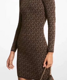 MICHAEL KORS Vestido Jacquard Marrón (Talla XS-S-M)