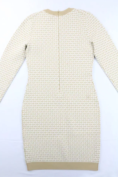 MICHAEL KORS Vestido Jacquard Nude (Talla S-M)