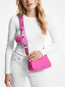 MICHAEL KORS Cartera Jet Set Travel Pequeña con Case para Airpods Fucsia