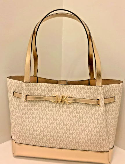 MICHAEL KORS Bolso Reed Vainilla con Dorado