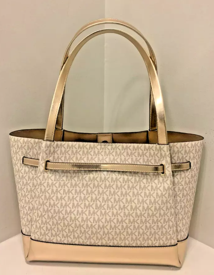 MICHAEL KORS Bolso Reed Vainilla con Dorado