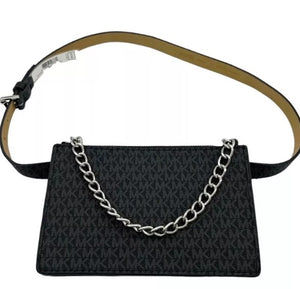MICHAEL KORS Bolso Cinturon Pull Chain Negro (Talla XL)