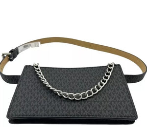 MICHAEL KORS Bolso Cinturon Pull Chain Negro (Talla XL)