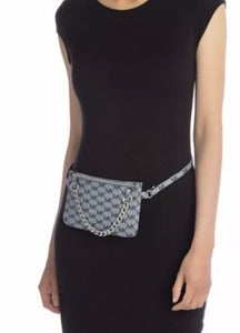 MICHAEL KORS Bolso Cinturon Pull Chain Negro (Talla XL)