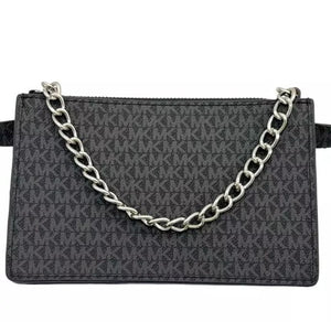 MICHAEL KORS Bolso Cinturon Pull Chain Negro (Talla XL)