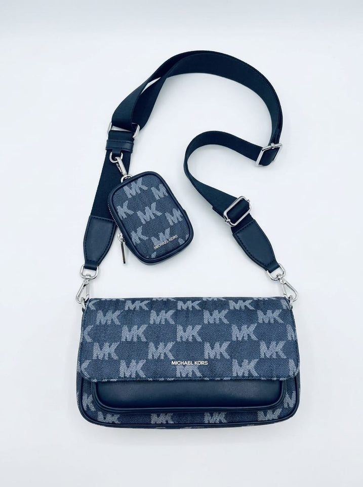 MICHAEL KORS Cartera Crossbody Monogram Azul Marino