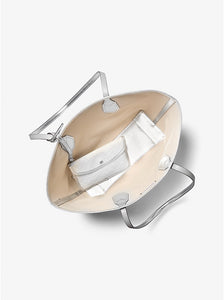 MICHAEL KORS Cartera Eva Grande Blanco/Plateado