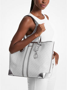 MICHAEL KORS Cartera Eva Grande Blanco/Plateado