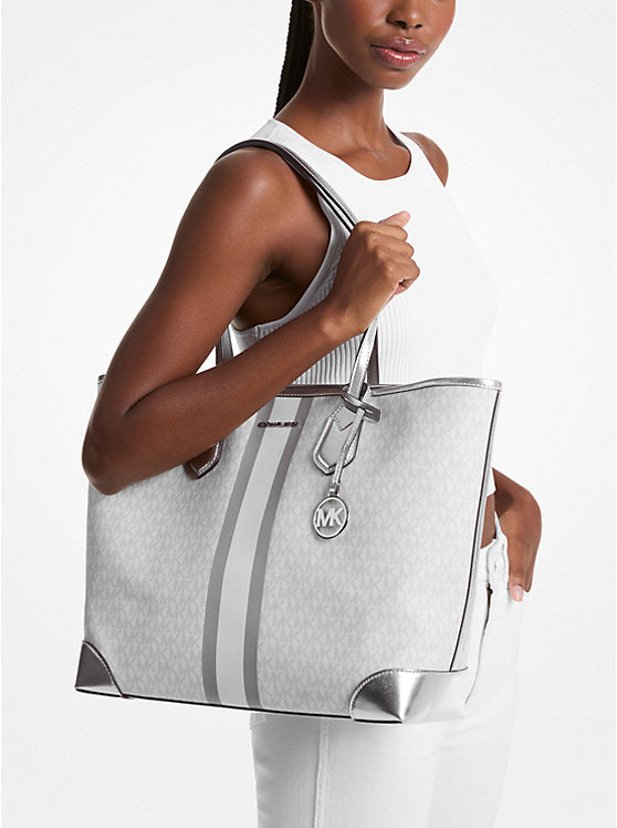 MICHAEL KORS Cartera Eva Grande Blanco/Plateado