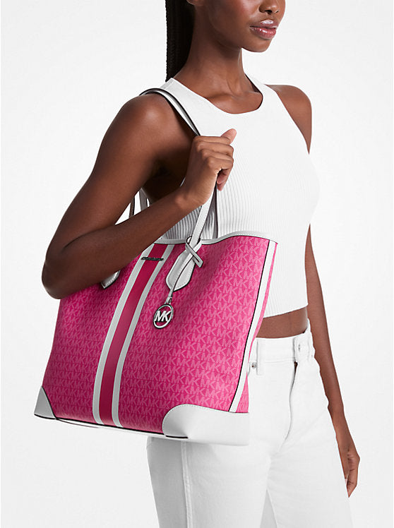 MICHAEL KORS Cartera Eva Grande Fucsia/Blanco