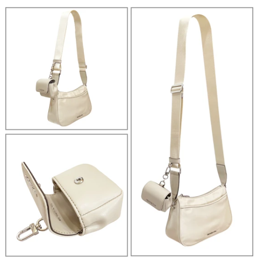 MICHAEL KORS Cartera Jet Set Travel Pequeña con Case para Airpods Champagne