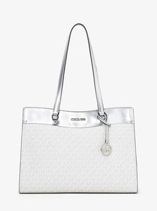 MICHAEL KORS Cartera Jet Set Travel Plateado/Blanco