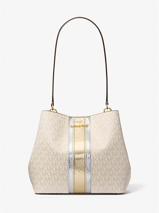 MICHAEL KORS Bolso Pratt Vainilla/Dorado