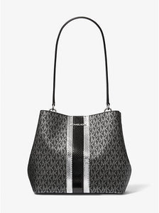 MICHAEL KORS Bolso Pratt Negro/Plateado