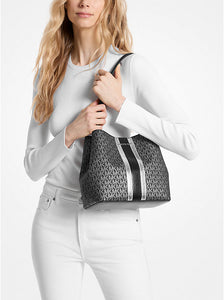 MICHAEL KORS Bolso Pratt Negro/Plateado