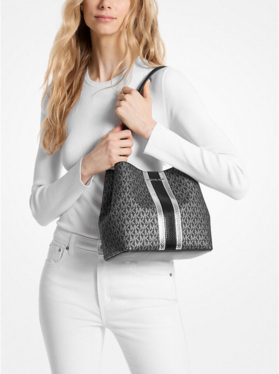 MICHAEL KORS Bolso Pratt Negro/Plateado