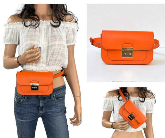 MICHAEL KORS Riñonera Sloan Naranja (Talla SM)