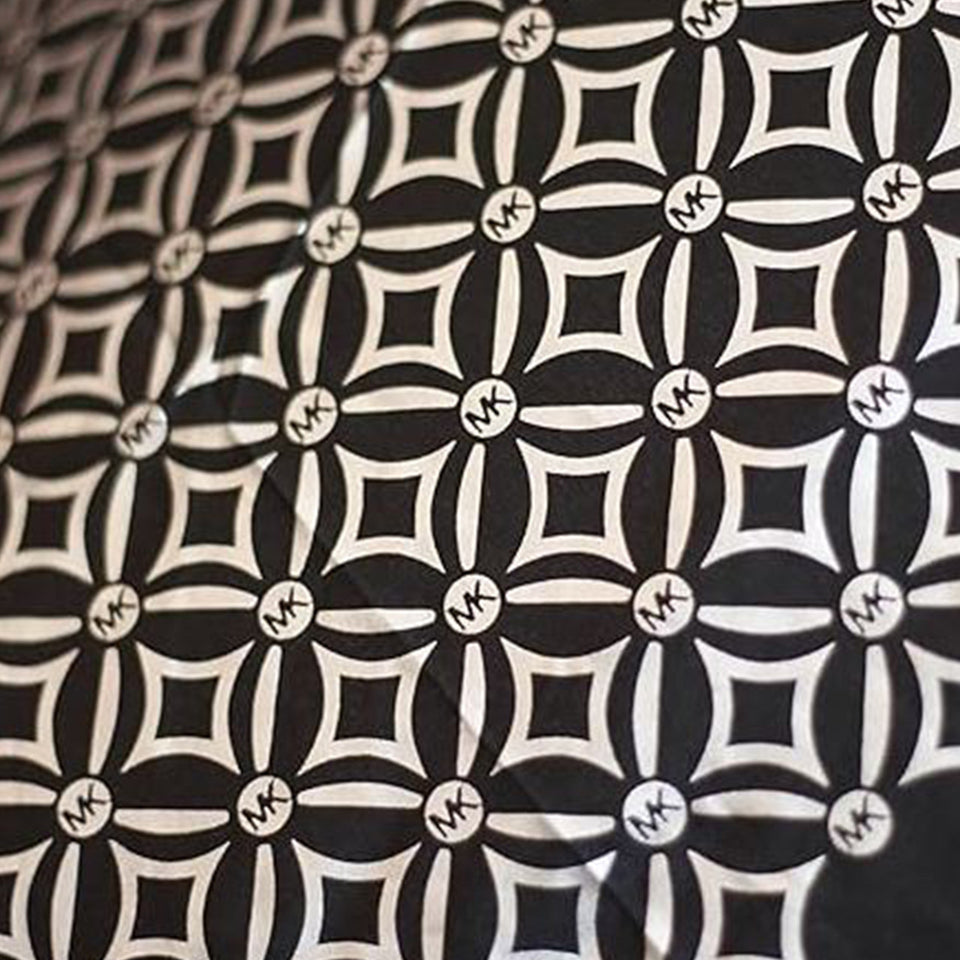 MICHAEL KORS Paraguas de Rombos Negro/Plata