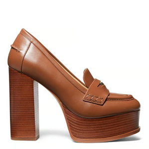 MICHAEL KORS Zapato Mocasín Eden Loafer Pump Marrón (Talla 7 US)